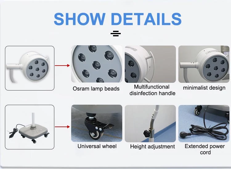 Medical Equipment High Illumination Surgical Auxiliary Lighting Examination Stand Operating Room Operating Lamp for Hospital Clinic Use