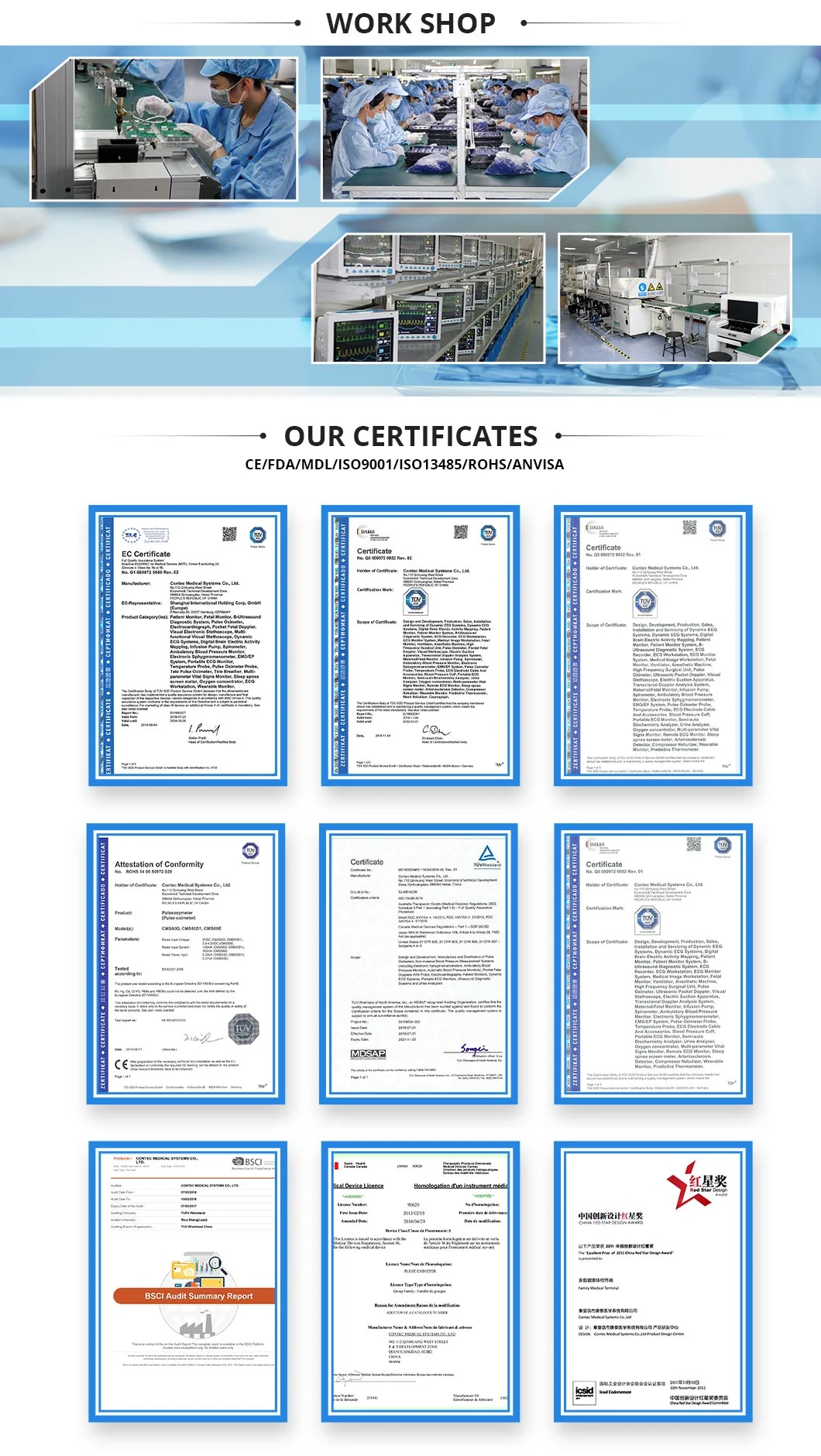 Contec Cms6500 First-Aid Devices Type China Supplier-Contec Patient Monitoring Companies Patient Monitor Device